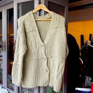 Zara Knit Cardigan Embellished Buttons